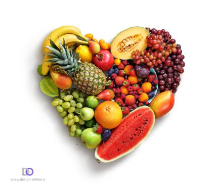 عکس میوه های متنوع به شکل قلب