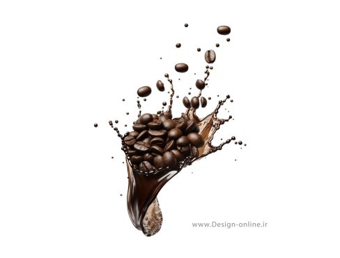 دانه های قهوه در حال پاشیدن