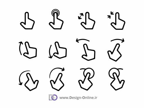 وکتور آیکون های لمس و ژست انگشت وکتور آیکون های لمس و ژست انگشت