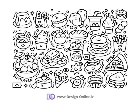 پک حرفه ای کامل وکتور فست فود پک حرفه ای کامل وکتور فست فود